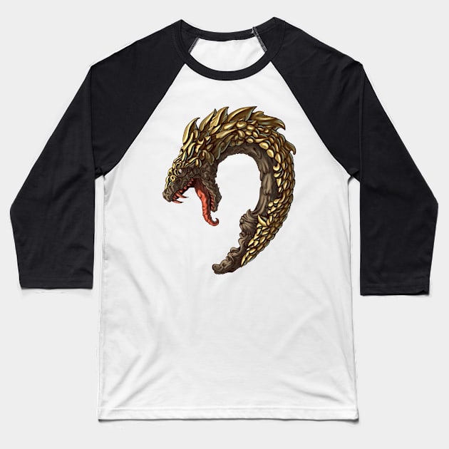 Moon Snake Baseball T-Shirt by Hedgeh0g